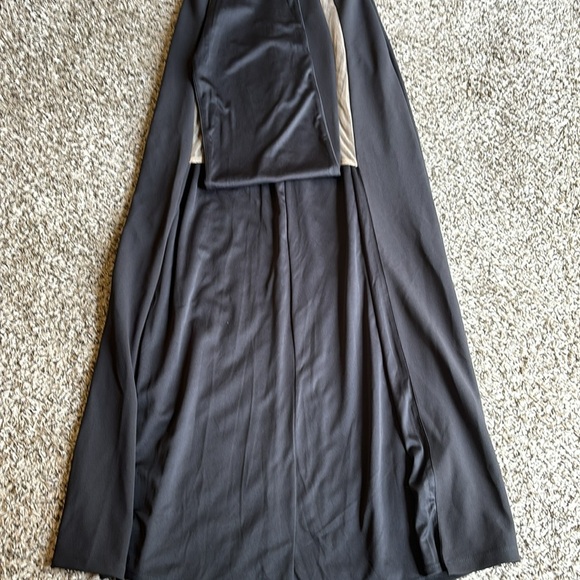 Bebe double split sheer bodice long slip gown cocktail Midi Dress size M - Picture 9 of 14